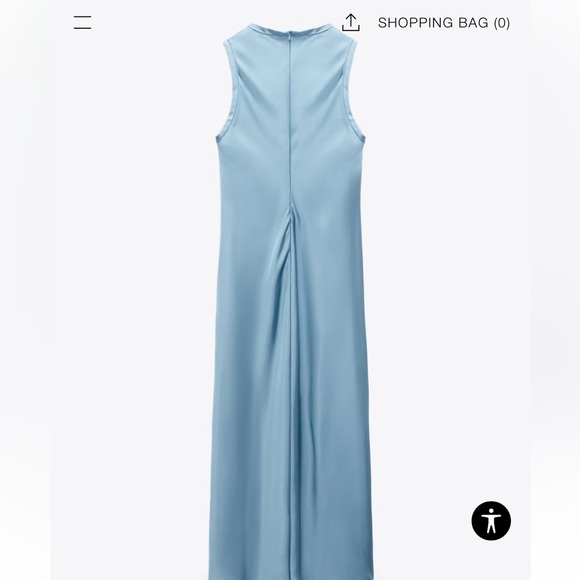 Zara blue satin like dress - Picture 7 of 15